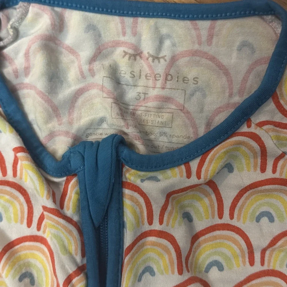 Little Sleepies Toddler Boys Girls Rainbow Footed Sleeper Pajamas Bamboo 3T
